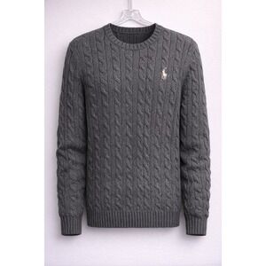 POLO RALPH LAUREN Sweater Mens XL Cable Knit Pima Cotton Pony Logo Classic Prep